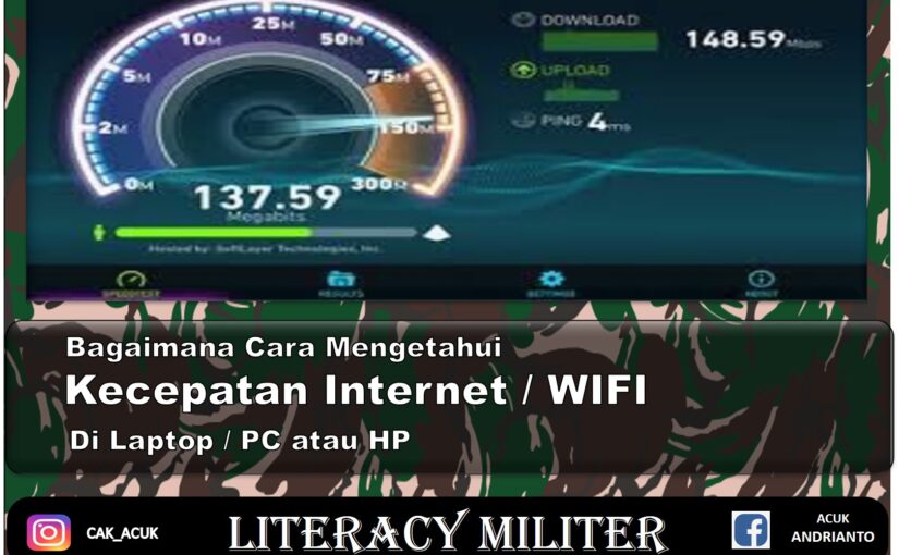 Cara Mengetahui Kecepatan Internet / Wifi Di Laptop Dan HP Android